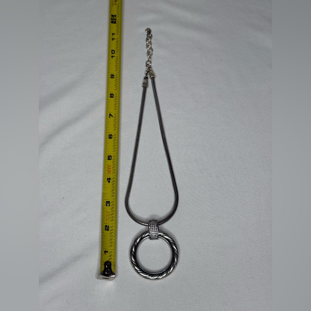 Brighton Inner Circle Silver Pendant Necklace 5084 Retired & Adjustable - Picture 7 of 8